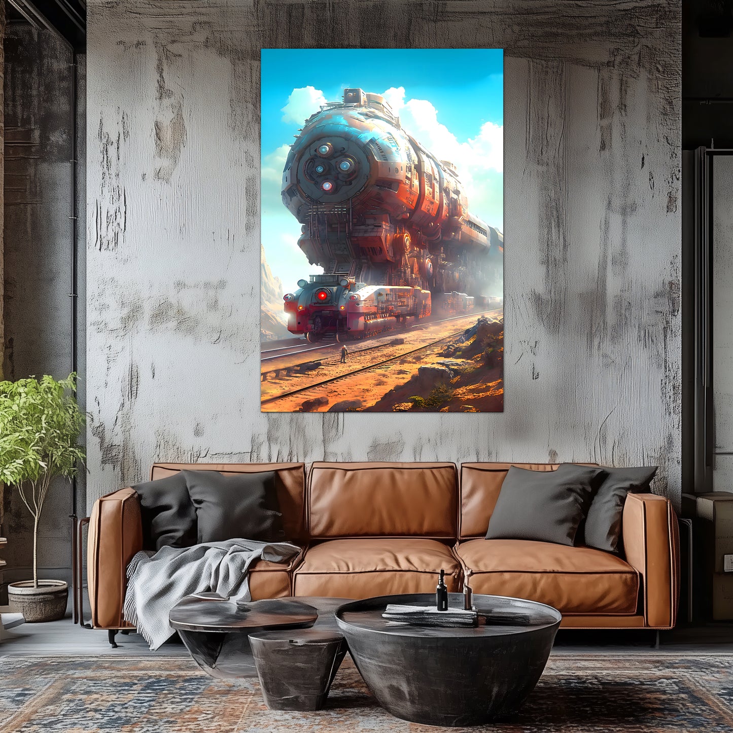 Post-Apocalyptic Train Poster – Arcanum Carrier | Awe-Inspiring Wall Art for Sci-Fi & Fantasy Train Enthusiasts | Unique and Exclusive Artwork