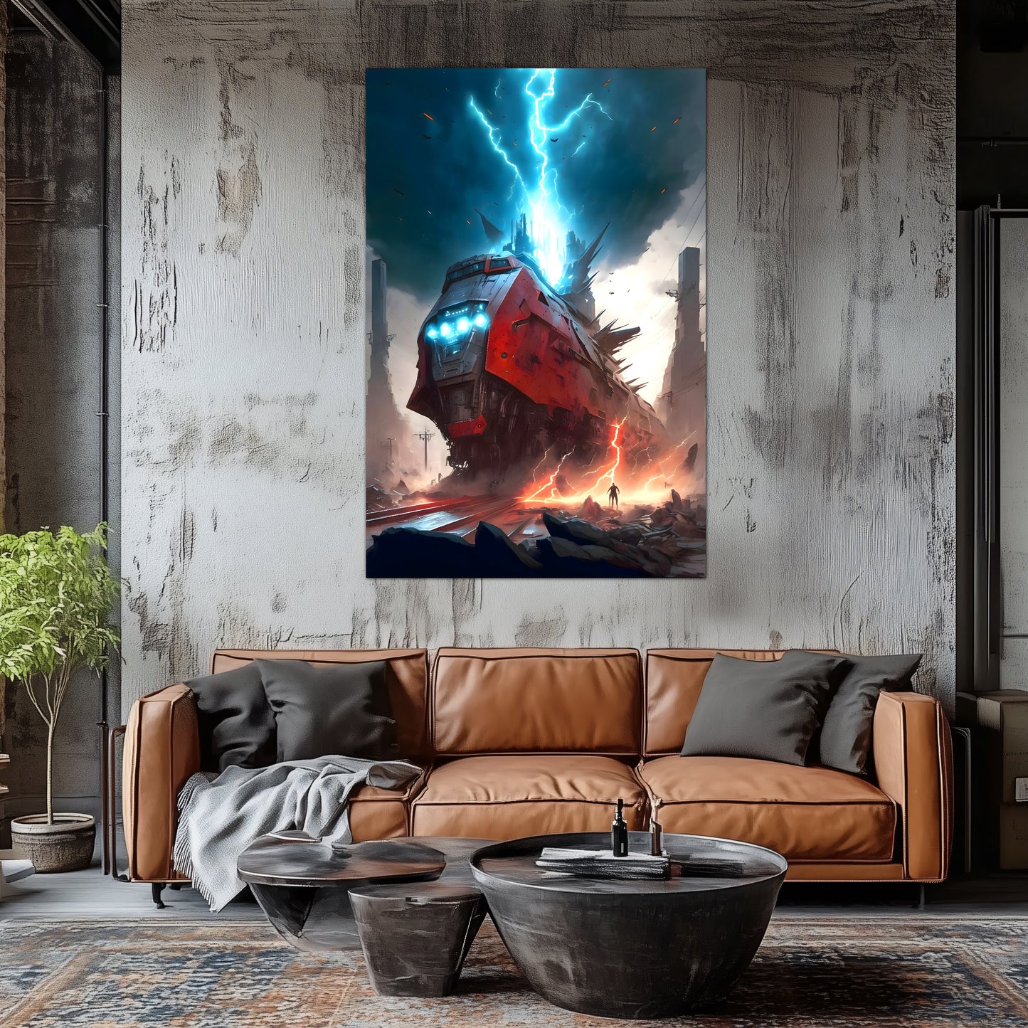 Wasteland Train Poster – Abaddon’s Wrath | Awe-Inspiring Wall Art for Sci-Fi & Fantasy Train Enthusiasts | Unique and Exclusive Artwork
