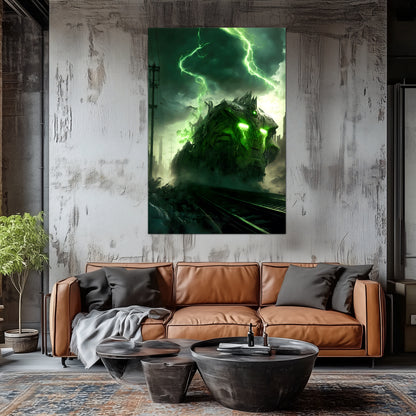Zombie Train Poster – Wraithstorm Oppressor | Awe-Inspiring Wall Art for Sci-Fi & Fantasy Train Enthusiasts | Unique and Exclusive Artwork
