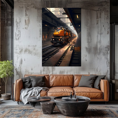 Diesel Train Poster – Blazerush Hauler | Awe-Inspiring Wall Art for Sci-Fi & Fantasy Train Enthusiasts | Unique and Exclusive Artwork