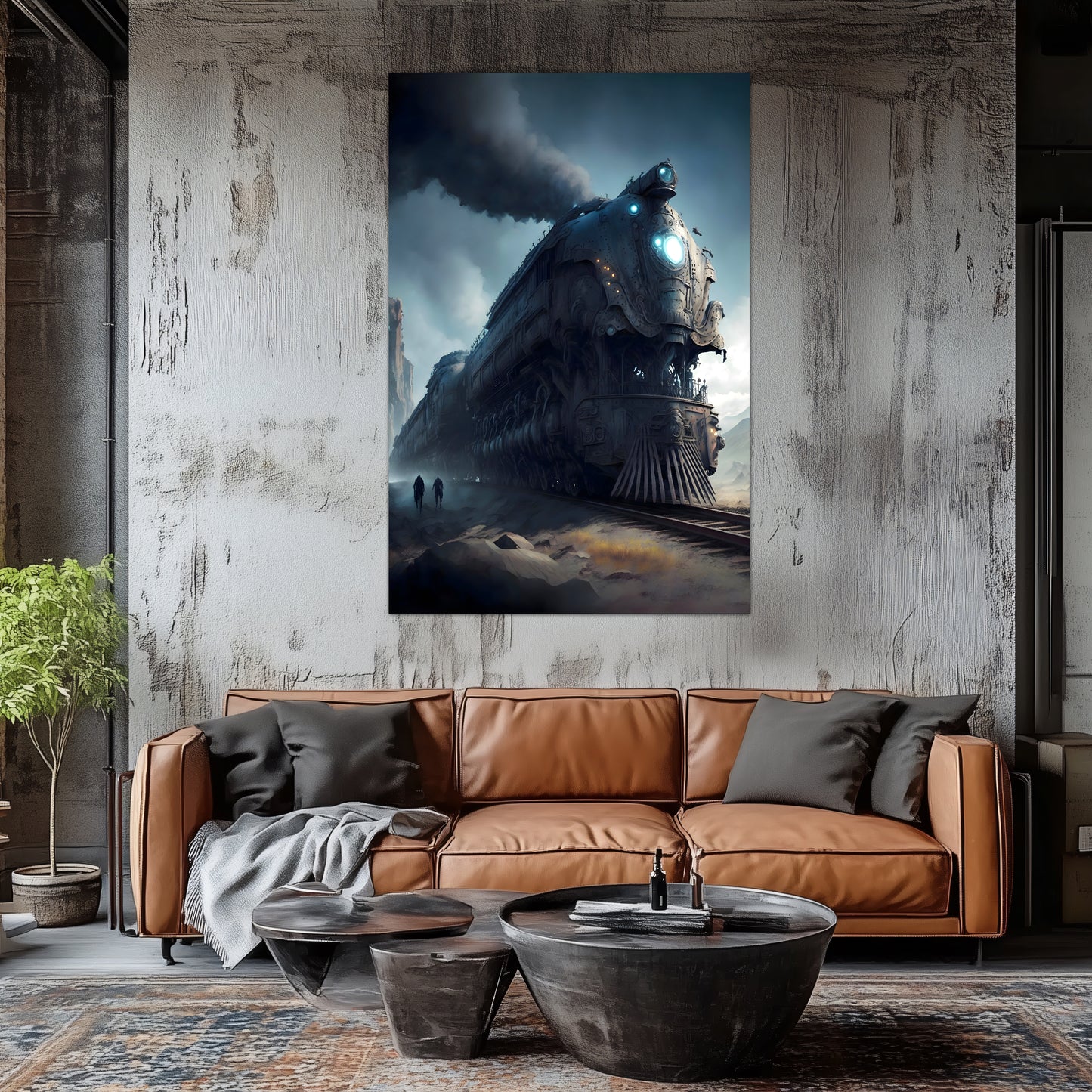 Dystopia Train Poster – Titanforge Paladin | Awe-Inspiring Wall Art for Sci-Fi & Fantasy Train Enthusiasts | Unique and Exclusive Artwork
