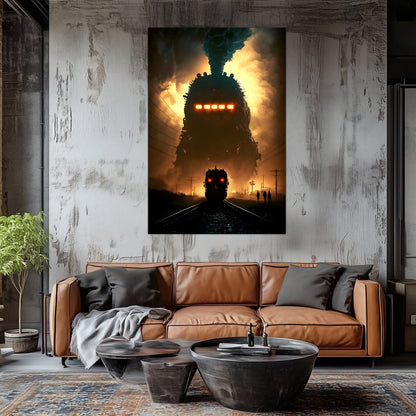 Post-Apocalyptic Train Poster – The Endbringer | Awe-Inspiring Wall Art for Sci-Fi & Fantasy Train Enthusiasts | Unique and Exclusive Artwork