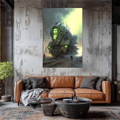 Zombie Train Poster – The Wraithcore Necrohauler | Awe-Inspiring Wall Art for Sci-Fi & Fantasy Train Enthusiasts | Unique and Exclusive Artwork