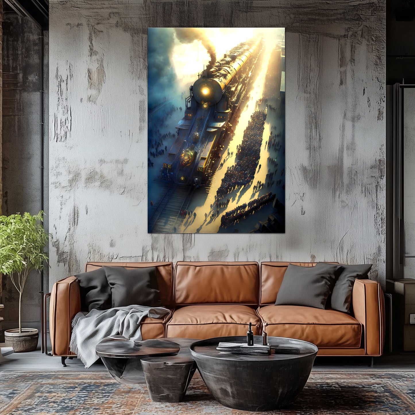 Steampunk Train Poster – Behemoth Boy | Awe-Inspiring Wall Art for Sci-Fi & Fantasy Train Enthusiasts | Unique and Exclusive Artwork