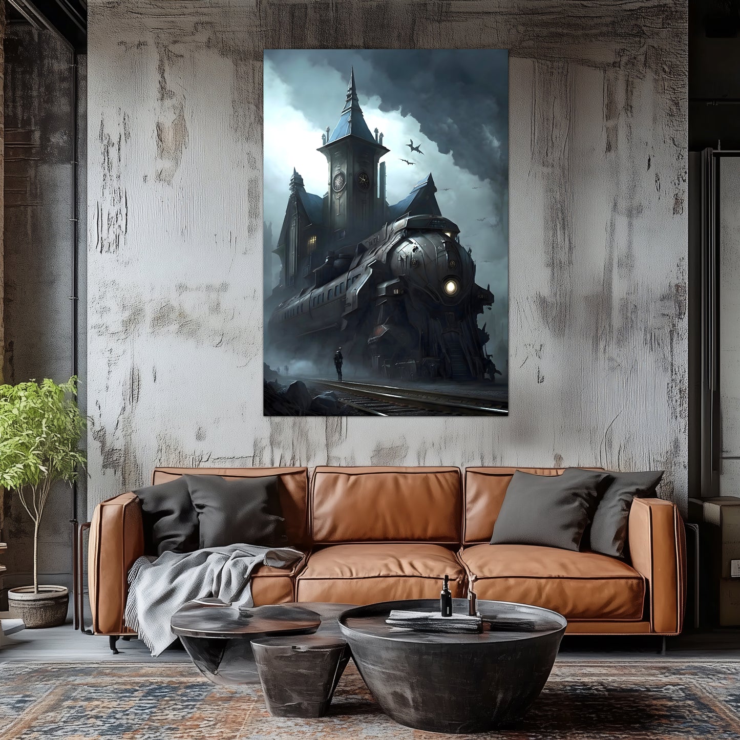 Fantasy Train Poster – Darkmist Phantom | Awe-Inspiring Wall Art for Sci-Fi & Fantasy Train Enthusiasts | Unique and Exclusive Artwork
