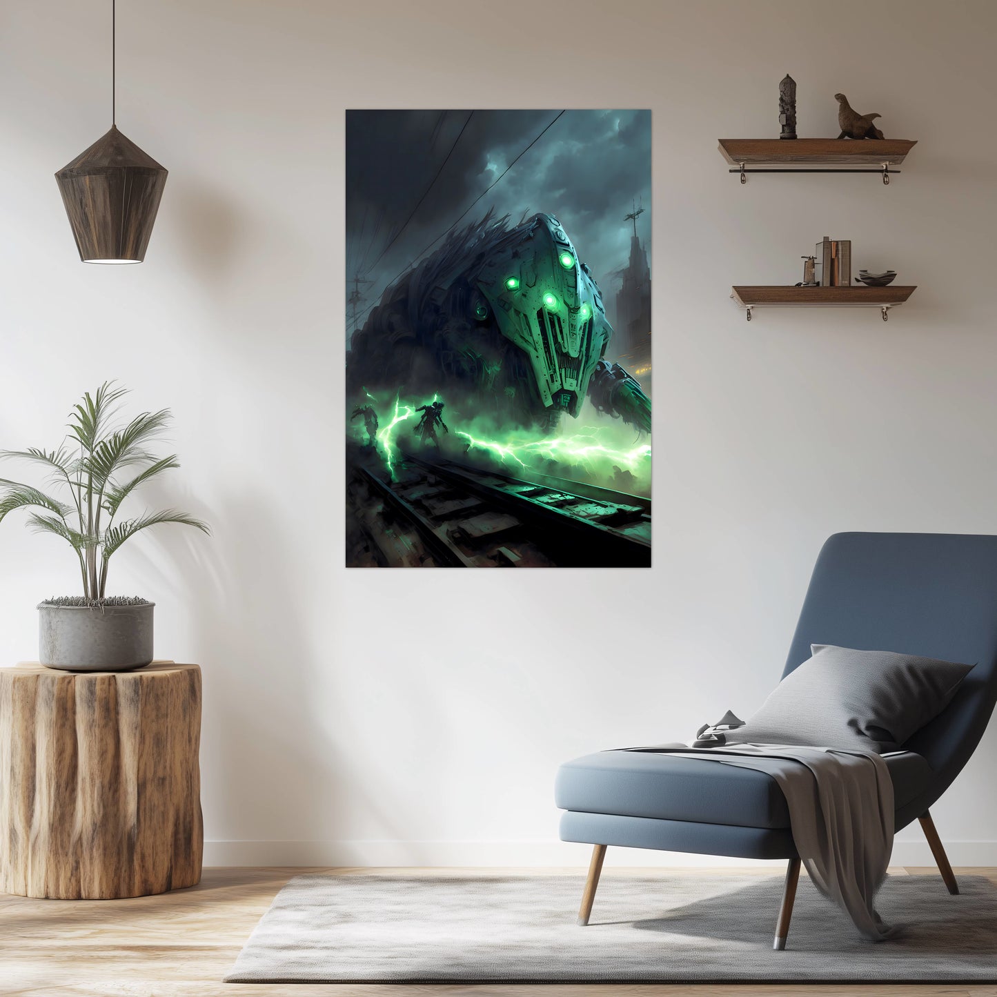 Zombie Train Poster – Darkclad Adjudicator | Awe-Inspiring Wall Art for Sci-Fi & Fantasy Train Enthusiasts | Unique and Exclusive Artwork