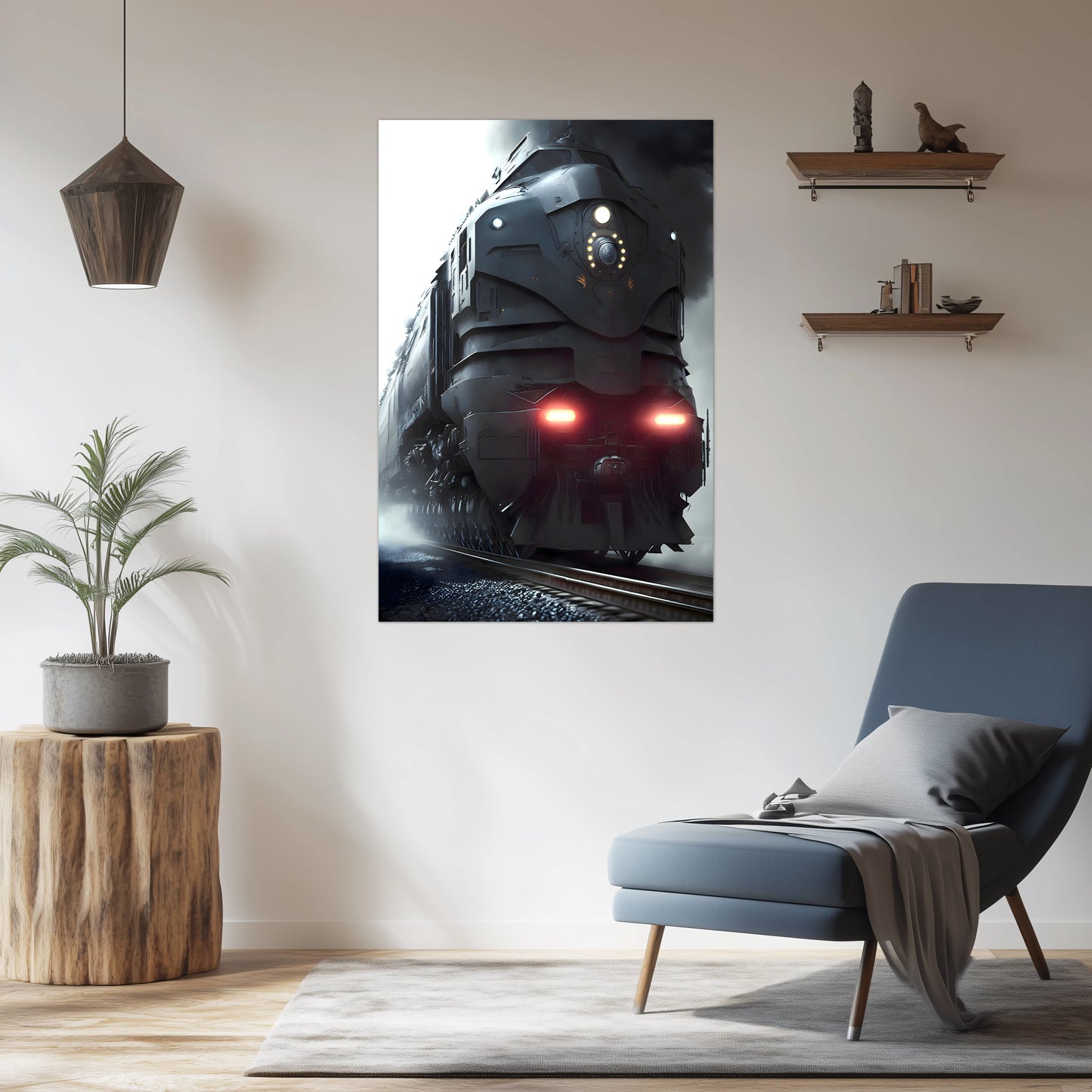 Dystopia Train Poster – Grimbringer Thunderclad | Awe-Inspiring Wall Art for Sci-Fi & Fantasy Train Enthusiasts | Unique and Exclusive Artwork