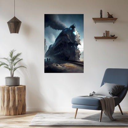 Dystopia Train Poster – Titanforge Paladin | Awe-Inspiring Wall Art for Sci-Fi & Fantasy Train Enthusiasts | Unique and Exclusive Artwork