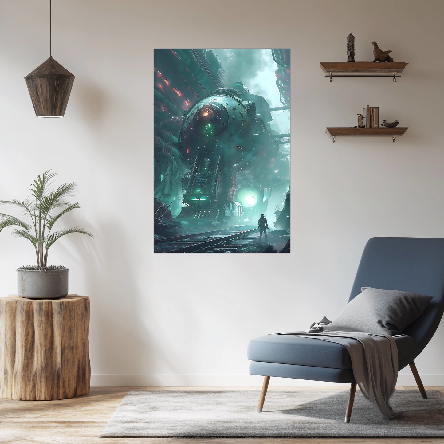Cyberpunk Train Poster – Epitome One | Awe-Inspiring Wall Art for Sci-Fi & Fantasy Train Enthusiasts | Unique and Exclusive Artwork