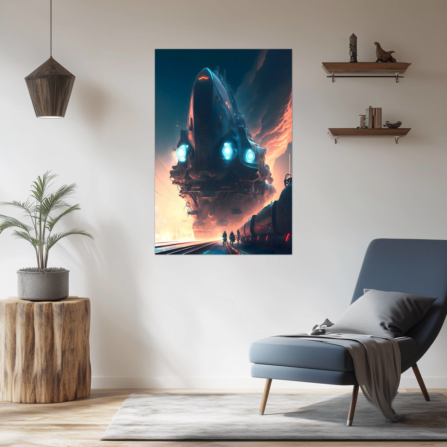 Cyberpunk Train Poster – Hyperion Elysian Metrocore | Awe-Inspiring Wall Art for Sci-Fi & Fantasy Train Enthusiasts | Unique and Exclusive Artwork