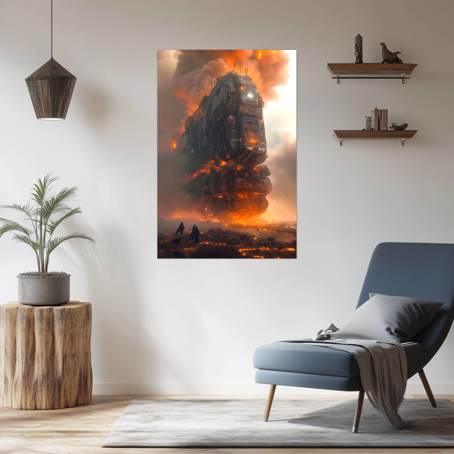 Wasteland Train Poster – Exodus Beta | Awe-Inspiring Wall Art for Sci-Fi & Fantasy Train Enthusiasts | Unique and Exclusive Artwork