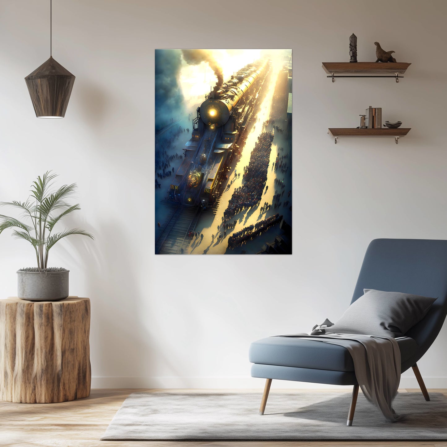 Steampunk Train Poster – Behemoth Boy | Awe-Inspiring Wall Art for Sci-Fi & Fantasy Train Enthusiasts | Unique and Exclusive Artwork