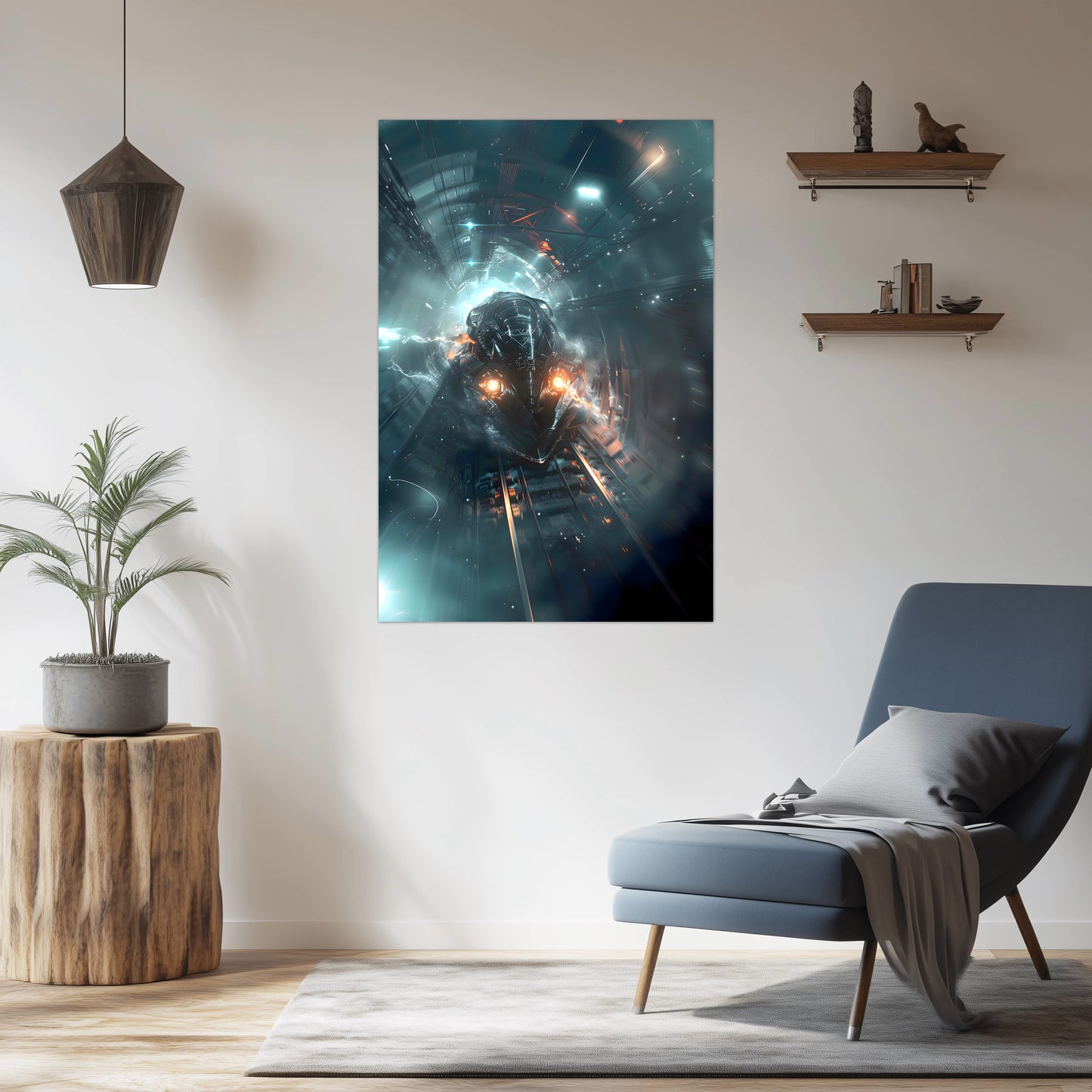 Cyberpunk Train Poster – Nightblade Crusader | Awe-Inspiring Wall Art for Sci-Fi & Fantasy Train Enthusiasts | Unique and Exclusive Artwork