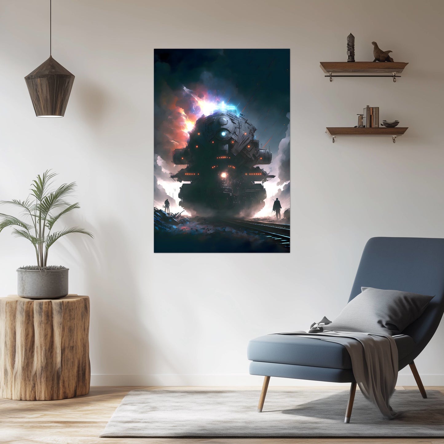 Wasteland Train Poster – The Voidstalker | Awe-Inspiring Wall Art for Sci-Fi & Fantasy Train Enthusiasts | Unique and Exclusive Artwork