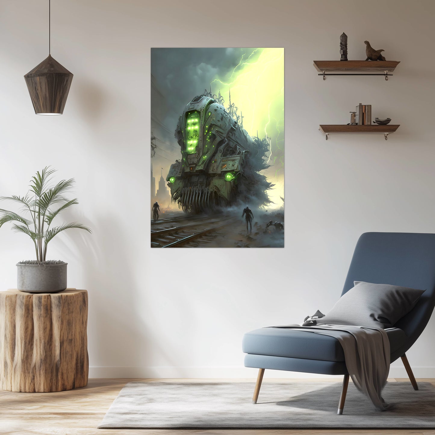 Zombie Train Poster – The Wraithcore Necrohauler | Awe-Inspiring Wall Art for Sci-Fi & Fantasy Train Enthusiasts | Unique and Exclusive Artwork