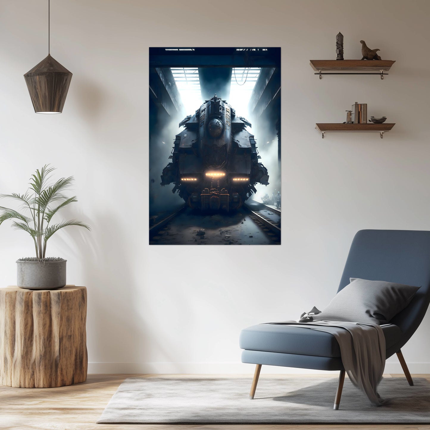 Diesel Train Poster – Aeternum Custos | Awe-Inspiring Wall Art for Sci-Fi & Fantasy Train Enthusiasts | Unique and Exclusive Artwork