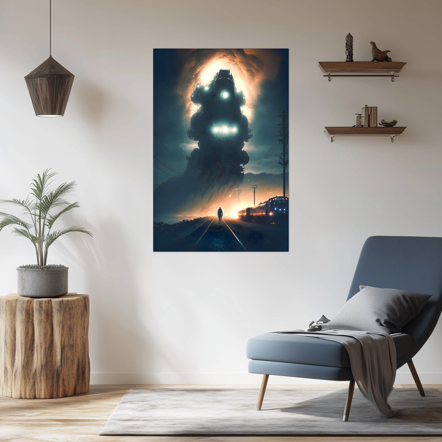 Post-Apocalyptic Train Poster – The Unyielding Monolith | Awe-Inspiring Wall Art for Sci-Fi & Fantasy Train Enthusiasts | Unique and Exclusive Artwork