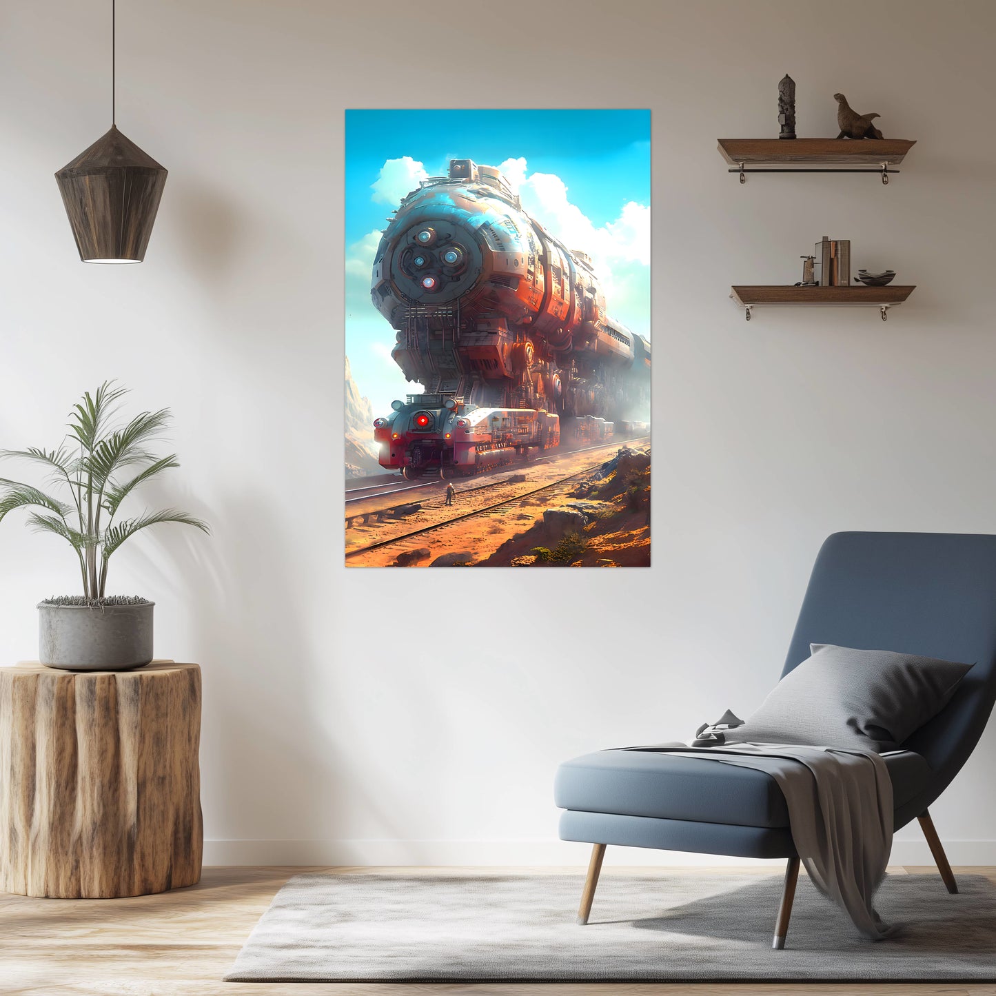 Post-Apocalyptic Train Poster – Arcanum Carrier | Awe-Inspiring Wall Art for Sci-Fi & Fantasy Train Enthusiasts | Unique and Exclusive Artwork