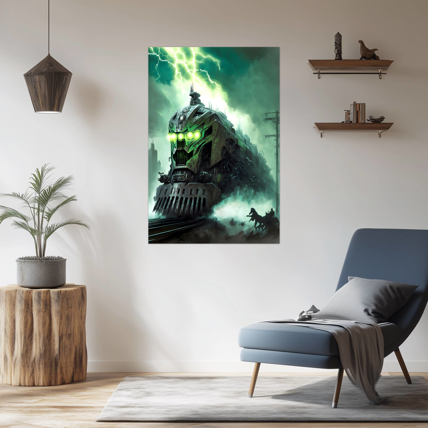 Zombie Train Poster – Hellforge Executor | Awe-Inspiring Wall Art for Sci-Fi & Fantasy Train Enthusiasts | Unique and Exclusive Artwork