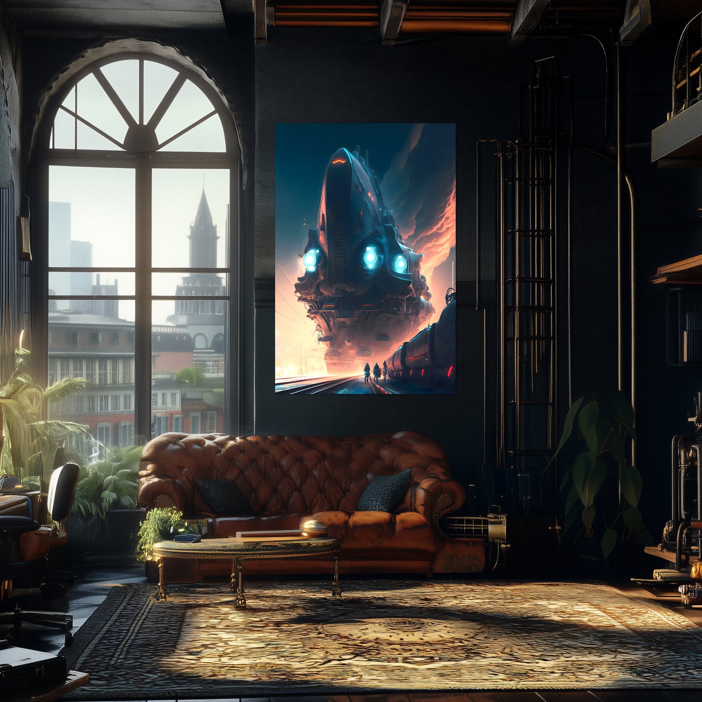 Cyberpunk Train Poster – Hyperion Elysian Metrocore | Awe-Inspiring Wall Art for Sci-Fi & Fantasy Train Enthusiasts | Unique and Exclusive Artwork