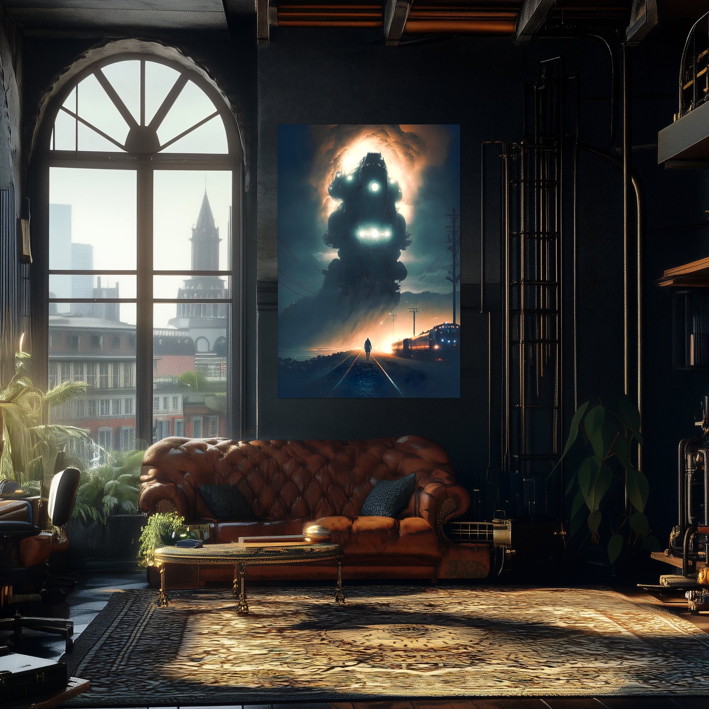 Post-Apocalyptic Train Poster – The Unyielding Monolith | Awe-Inspiring Wall Art for Sci-Fi & Fantasy Train Enthusiasts | Unique and Exclusive Artwork