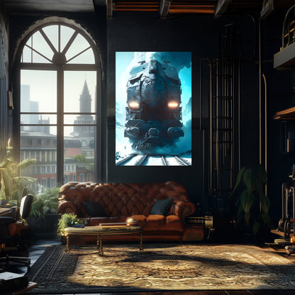 Diesel Train Poster – Stormbreaker Ironclad | Awe-Inspiring Wall Art for Sci-Fi & Fantasy Train Enthusiasts | Unique and Exclusive Artwork
