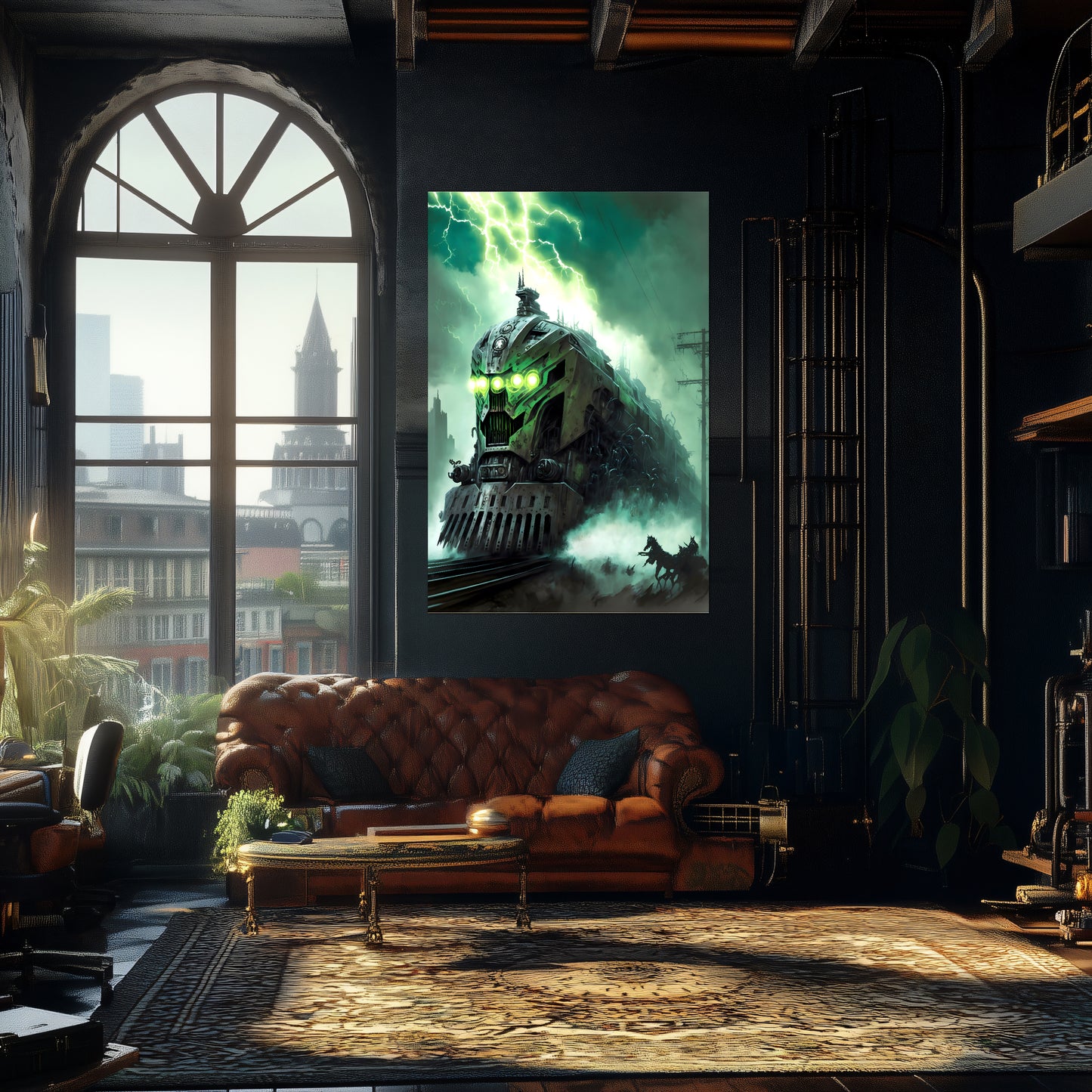 Zombie Train Poster – Hellforge Executor | Awe-Inspiring Wall Art for Sci-Fi & Fantasy Train Enthusiasts | Unique and Exclusive Artwork