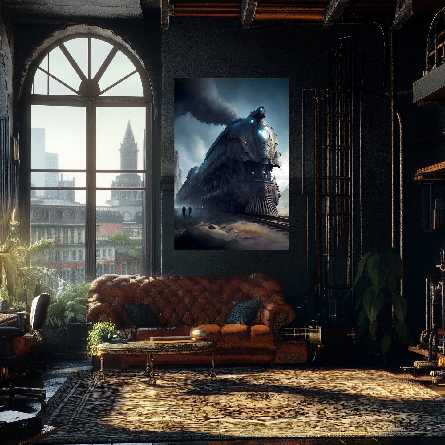 Dystopia Train Poster – Titanforge Paladin | Awe-Inspiring Wall Art for Sci-Fi & Fantasy Train Enthusiasts | Unique and Exclusive Artwork