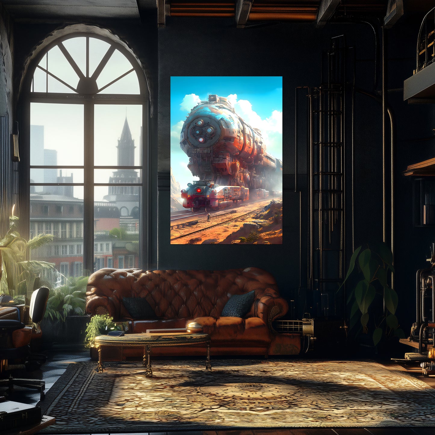Post-Apocalyptic Train Poster – Arcanum Carrier | Awe-Inspiring Wall Art for Sci-Fi & Fantasy Train Enthusiasts | Unique and Exclusive Artwork