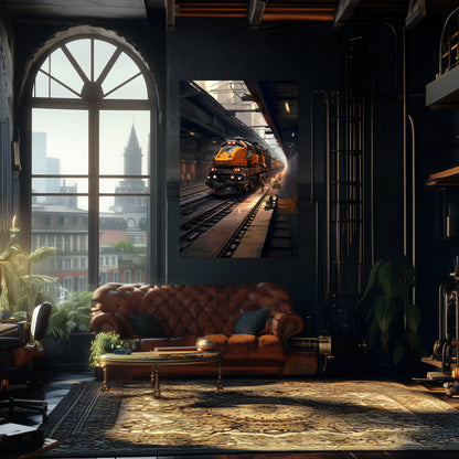 Diesel Train Poster – Blazerush Hauler | Awe-Inspiring Wall Art for Sci-Fi & Fantasy Train Enthusiasts | Unique and Exclusive Artwork