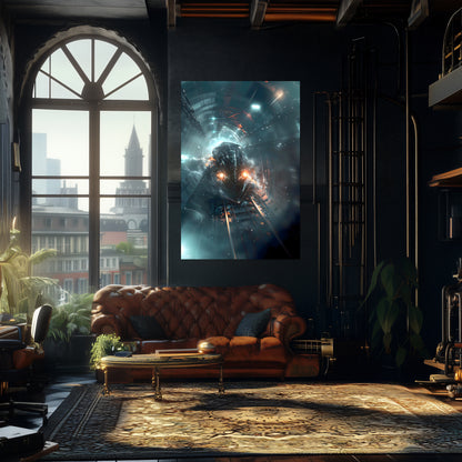 Cyberpunk Train Poster – Nightblade Crusader | Awe-Inspiring Wall Art for Sci-Fi & Fantasy Train Enthusiasts | Unique and Exclusive Artwork