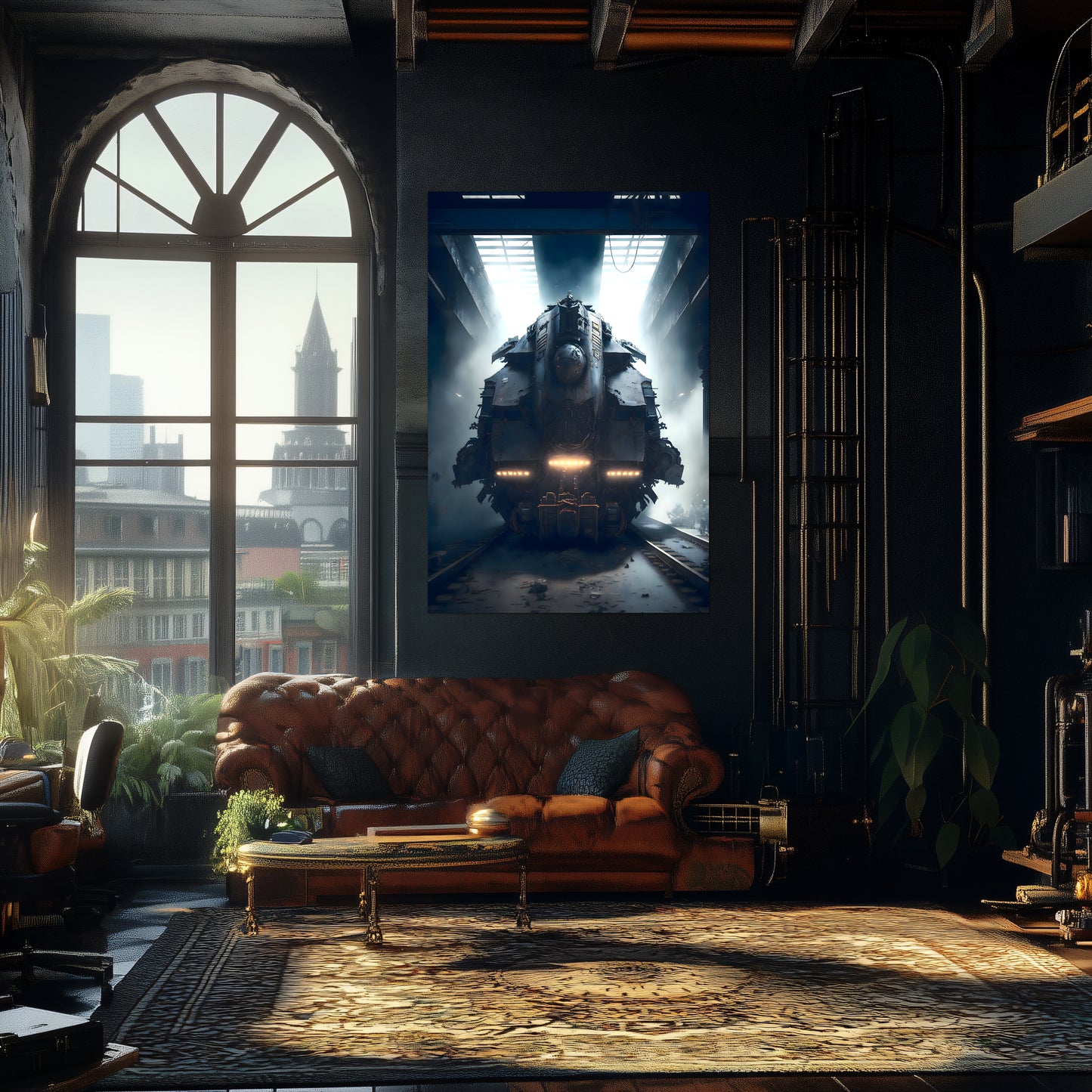 Diesel Train Poster – Aeternum Custos | Awe-Inspiring Wall Art for Sci-Fi & Fantasy Train Enthusiasts | Unique and Exclusive Artwork