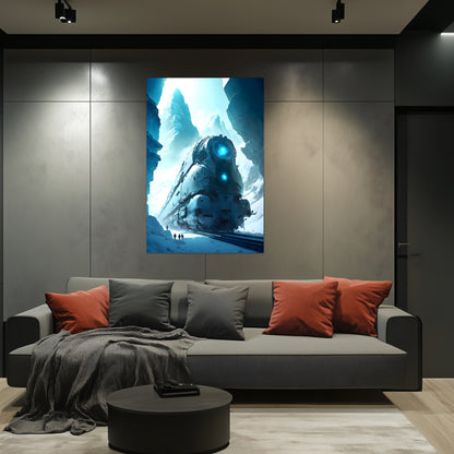 Post-Apocalyptic Train Poster – Icebreaker | Awe-Inspiring Wall Art for Sci-Fi & Fantasy Train Enthusiasts | Unique and Exclusive Artwork