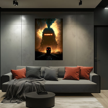 Post-Apocalyptic Train Poster – The Endbringer | Awe-Inspiring Wall Art for Sci-Fi & Fantasy Train Enthusiasts | Unique and Exclusive Artwork