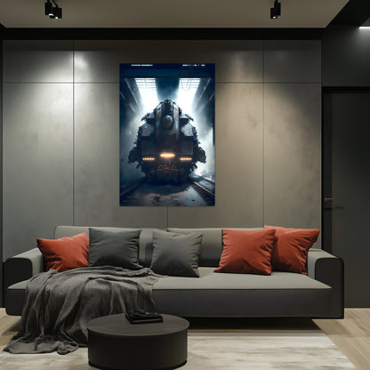 Diesel Train Poster – Aeternum Custos | Awe-Inspiring Wall Art for Sci-Fi & Fantasy Train Enthusiasts | Unique and Exclusive Artwork