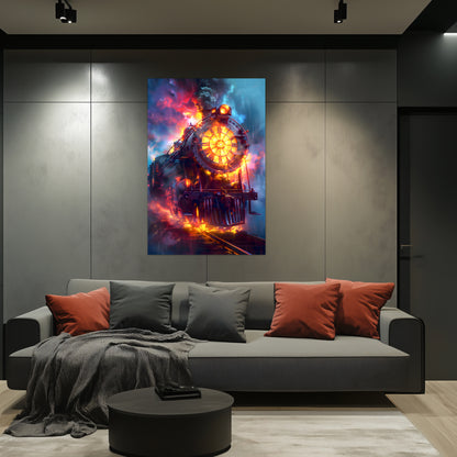 Steampunk Train Poster – Eternal Engine | Awe-Inspiring Wall Art for Sci-Fi & Fantasy Train Enthusiasts | Unique and Exclusive Artwork