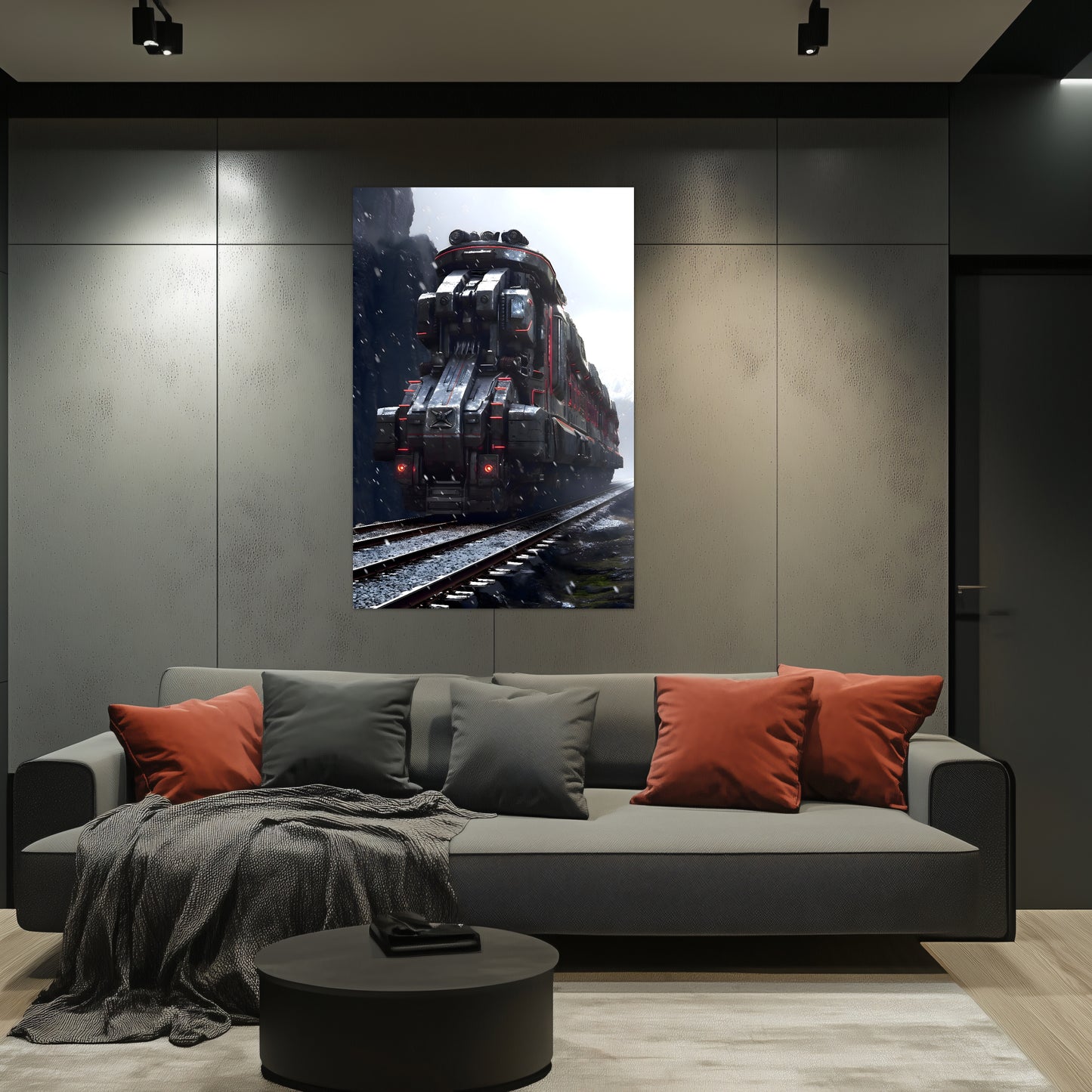 Dystopia Train Poster – Ironridge Bastion | Awe-Inspiring Wall Art for Sci-Fi & Fantasy Train Enthusiasts | Unique and Exclusive Artwork