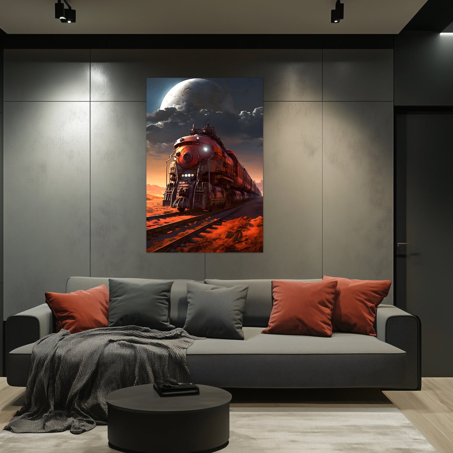 Wasteland Train Poster – Iron Wanderer | Awe-Inspiring Wall Art for Sci-Fi & Fantasy Train Enthusiasts | Unique and Exclusive Artwork