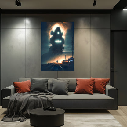 Post-Apocalyptic Train Poster – The Unyielding Monolith | Awe-Inspiring Wall Art for Sci-Fi & Fantasy Train Enthusiasts | Unique and Exclusive Artwork