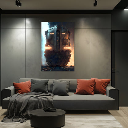 Diesel Train Poster – Warhound Mk IV | Awe-Inspiring Wall Art for Sci-Fi & Fantasy Train Enthusiasts | Unique and Exclusive Artwork