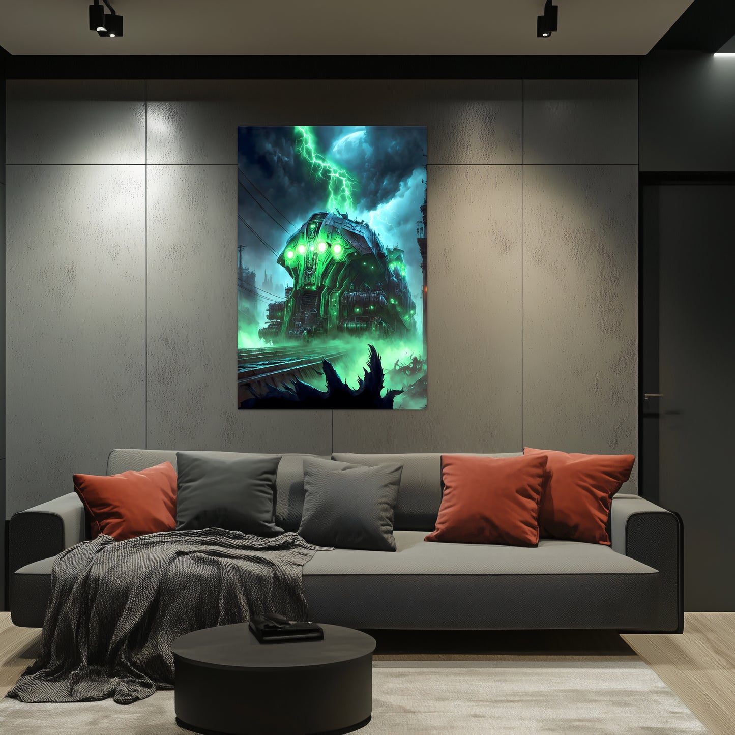 Zombie Train Poster – The Warp Architect | Awe-Inspiring Wall Art for Sci-Fi & Fantasy Train Enthusiasts | Unique and Exclusive Artwork