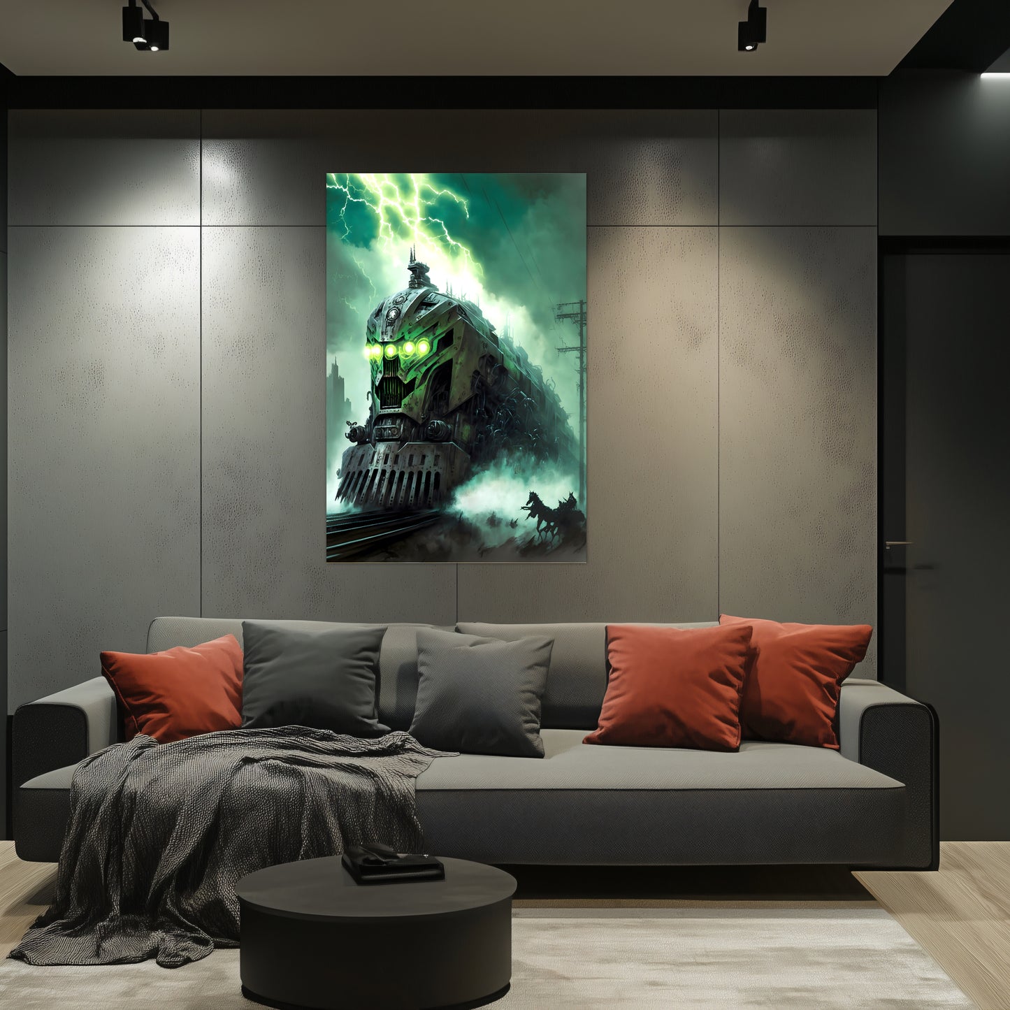 Zombie Train Poster – Hellforge Executor | Awe-Inspiring Wall Art for Sci-Fi & Fantasy Train Enthusiasts | Unique and Exclusive Artwork