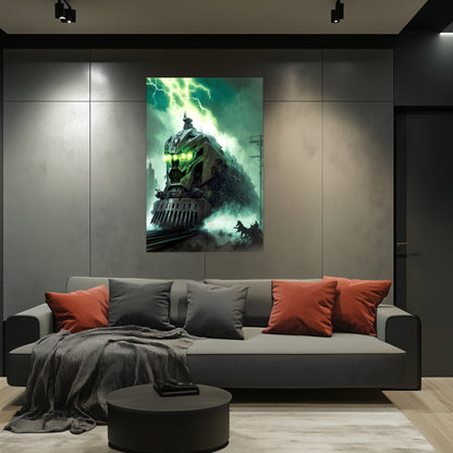Zombie Train Poster – Hellforge Executor | Awe-Inspiring Wall Art for Sci-Fi & Fantasy Train Enthusiasts | Unique and Exclusive Artwork