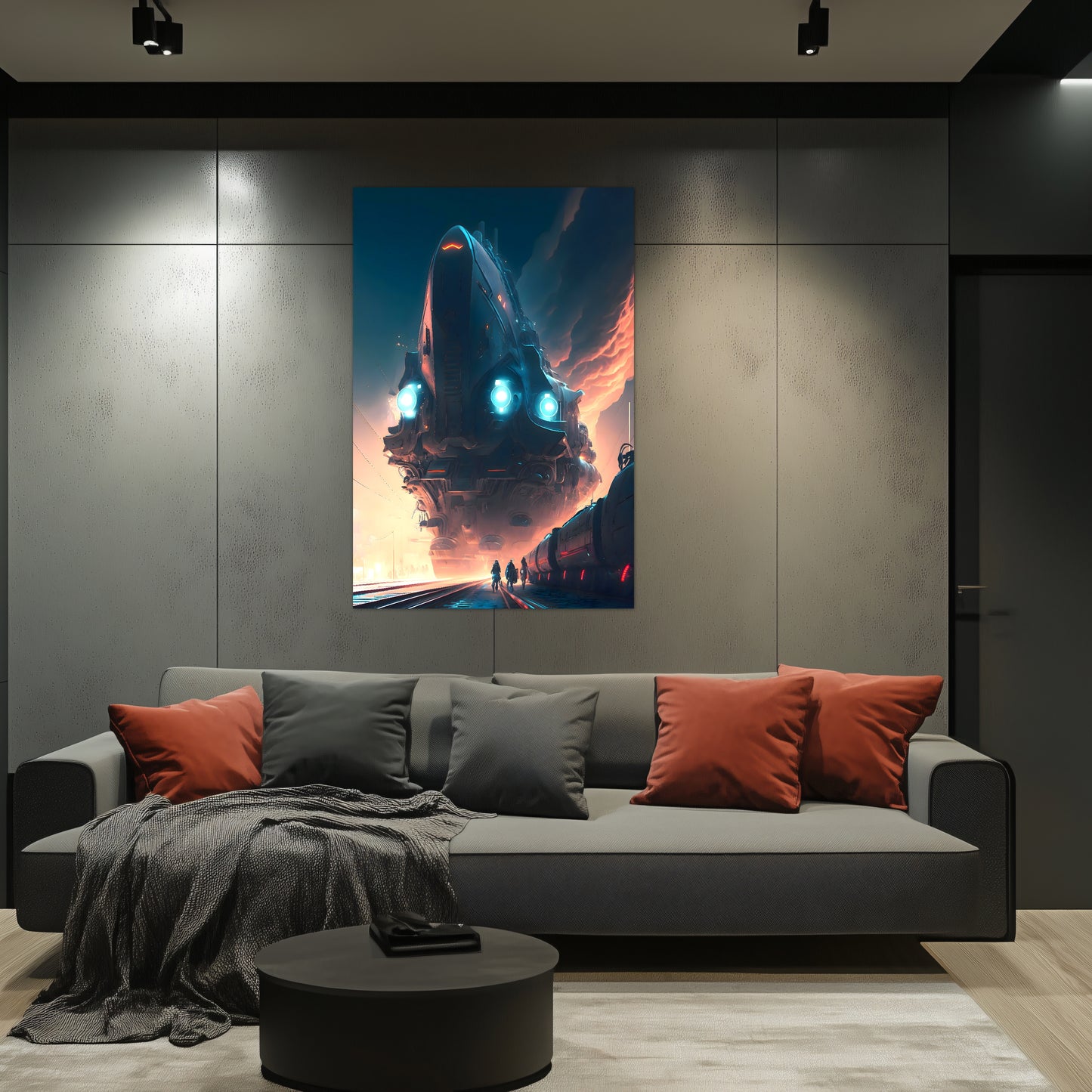 Cyberpunk Train Poster – Hyperion Elysian Metrocore | Awe-Inspiring Wall Art for Sci-Fi & Fantasy Train Enthusiasts | Unique and Exclusive Artwork