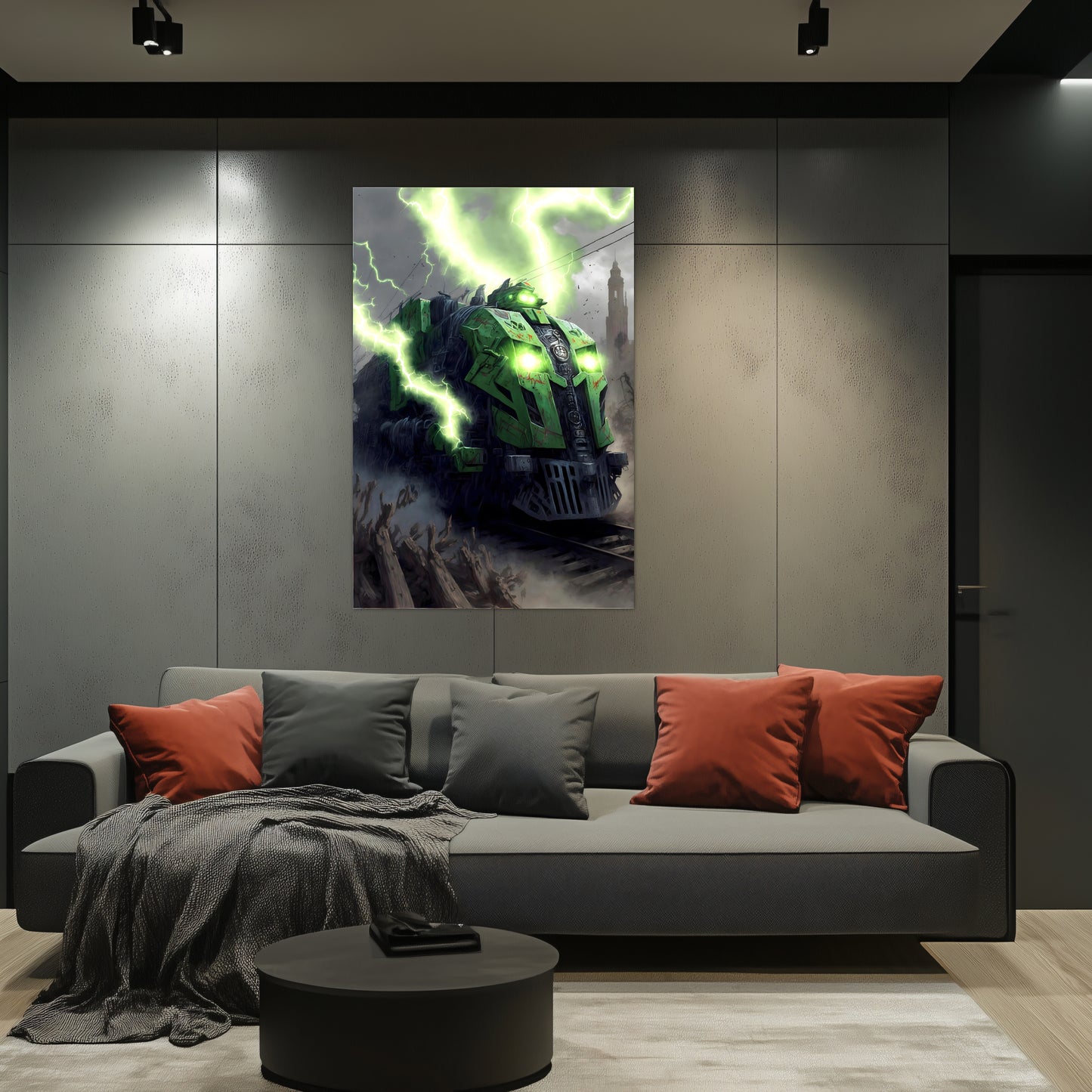 Zombie Train Poster – Shadowbane Revenant | Awe-Inspiring Wall Art for Sci-Fi & Fantasy Train Enthusiasts | Unique and Exclusive Artwork