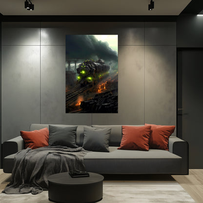 Zombie Train Poster – Dreadcrave Collector | Awe-Inspiring Wall Art for Sci-Fi & Fantasy Train Enthusiasts | Unique and Exclusive Artwork