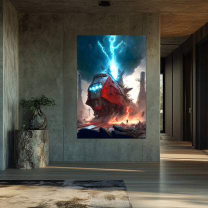 Wasteland Train Poster – Abaddon’s Wrath | Awe-Inspiring Wall Art for Sci-Fi & Fantasy Train Enthusiasts | Unique and Exclusive Artwork
