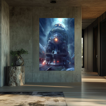 Post-Apocalyptic Train Poster – Winterborn Thunderheart | Awe-Inspiring Wall Art for Sci-Fi & Fantasy Train Enthusiasts | Unique and Exclusive Artwork