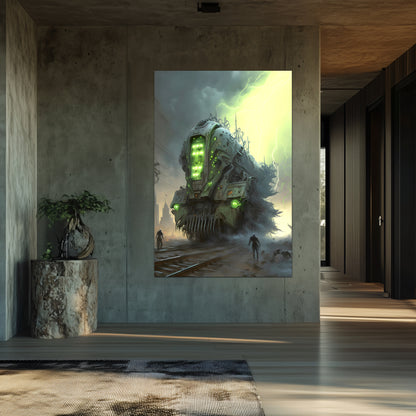 Zombie Train Poster – The Wraithcore Necrohauler | Awe-Inspiring Wall Art for Sci-Fi & Fantasy Train Enthusiasts | Unique and Exclusive Artwork