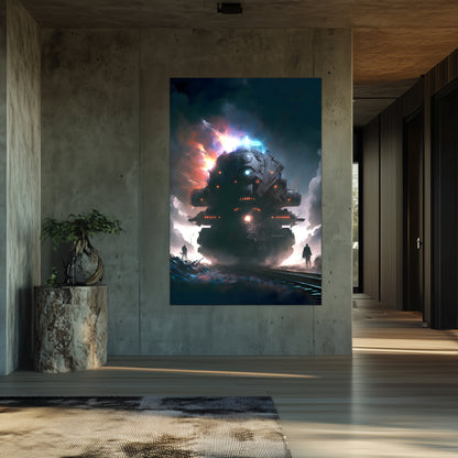 Wasteland Train Poster – The Voidstalker | Awe-Inspiring Wall Art for Sci-Fi & Fantasy Train Enthusiasts | Unique and Exclusive Artwork